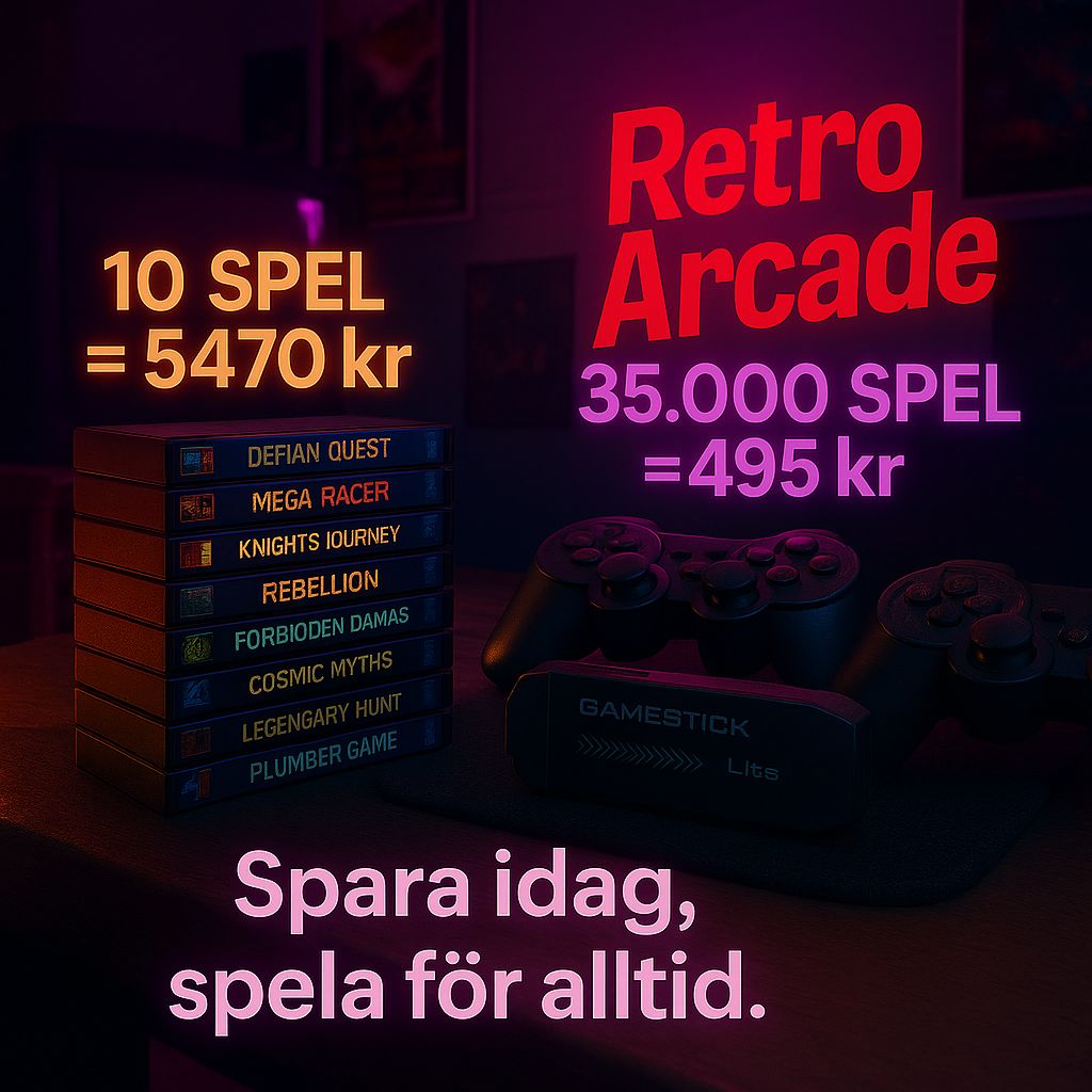 RetroArcade™️Ⅰ Gamestick + 2 Gåvor